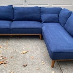 Elegant 2 Piece Blue Sectional Sofa From Macy's (Free Local Delivery)