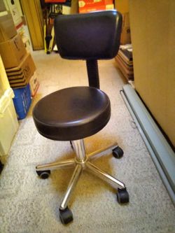 Stool Black Adjustable, Rolls