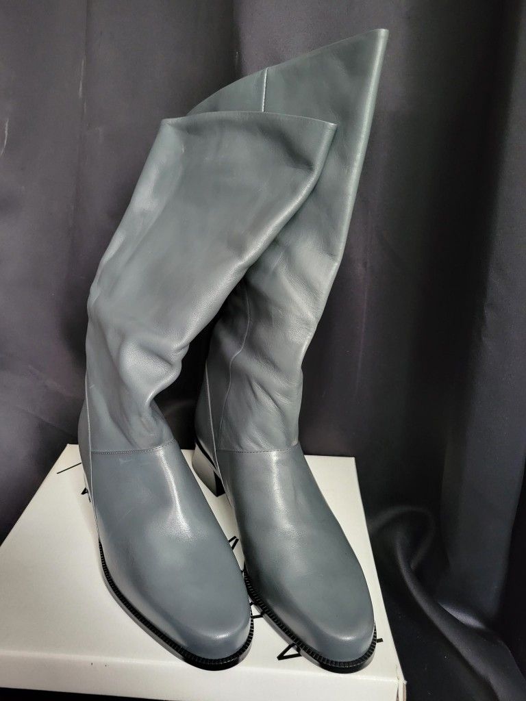 Vintage Markon Gray Leather Riding Style Boot Size 10