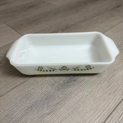 Vintage Glassbake Daisy Loaf Pan/Casserole Dish