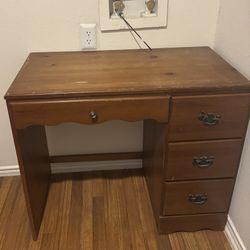 Vintage Wood 4 Drawer Desk 64163