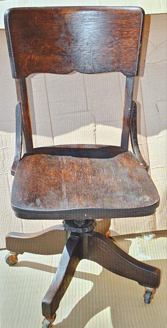 Antique wood office chair
