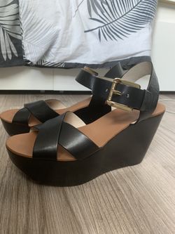 Black Wedges Sandals, Michael Kors, 7 1/2
