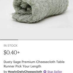 Sage Green Cheesecloth Table Runners 