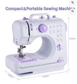 Portable Sewing Machine With 108 Stitch Applications, LED Lighting & 1-Step Buttonhole | Ideal for Crafting, Home Décor, and Fashion Sewing
