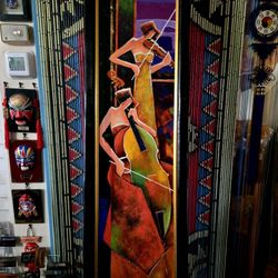 Vintage Painting " Duet Night " by Korean-American Artist Charles Lee 50"×14.5"