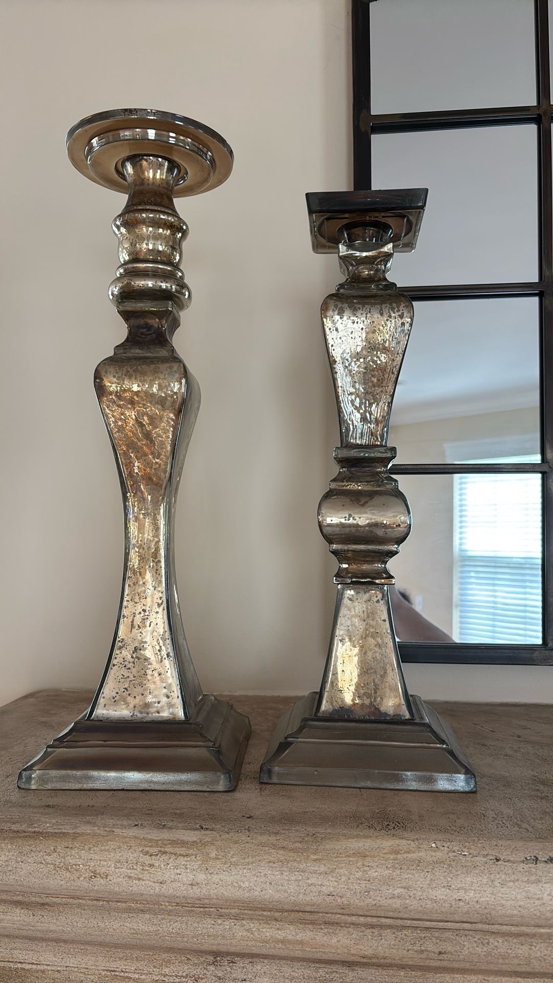 Candle Sticks - Mercury Glass (2)