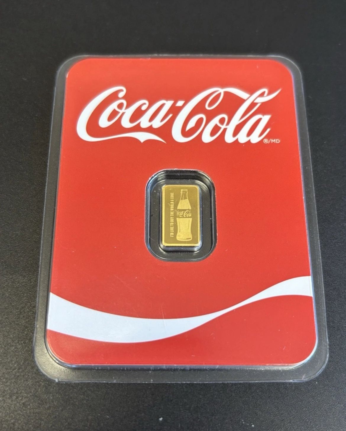 1/2 Gram Gold Coca Cola Bottle And Logo Limited Edition Gold Bar In Coke Assay!