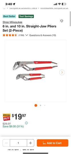Milwaukee 2-Piece Straight Jaw Pliers Set