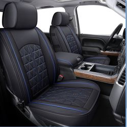 Seat Covers for Chevy Silverado/GMC Sierra 2007-2022 Crew Cab – Full Set, Faux Leather