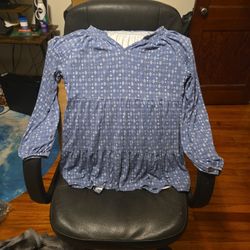 Blue 3/4" Sleeve Shirt