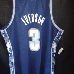 NWT Allen Iverson Georgetown Hoyas Mitchell and Ness 95'-96' NAVY Jersey Size XXL
