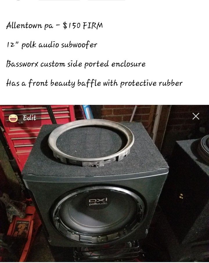 12" Polk Audio Sub In Custom Ported Box