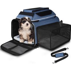 Petskd Top and Side Expandable Pet Carrier 18x11x11
