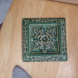 6 " Green Square Tile 