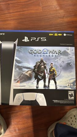 Sony PS5 Digital Edition God of War Ragnarök Bundle. Includes PS5 console, DualSense controller, original box and God of War Ragnarök digital