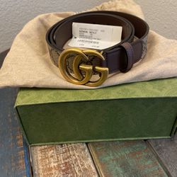 Gucci Belt Tan And Brown Size W 30