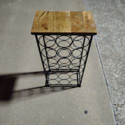 Arthur Umanoff Metal And Wood Wine Rack
