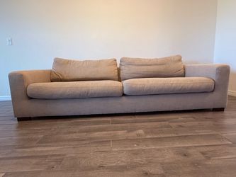 Beige Fabric Two-Cushion Sofa