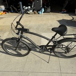 Black 7-speed Beach Cruiser Bike