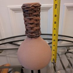 Ceramic Vase With Rattan Top 
