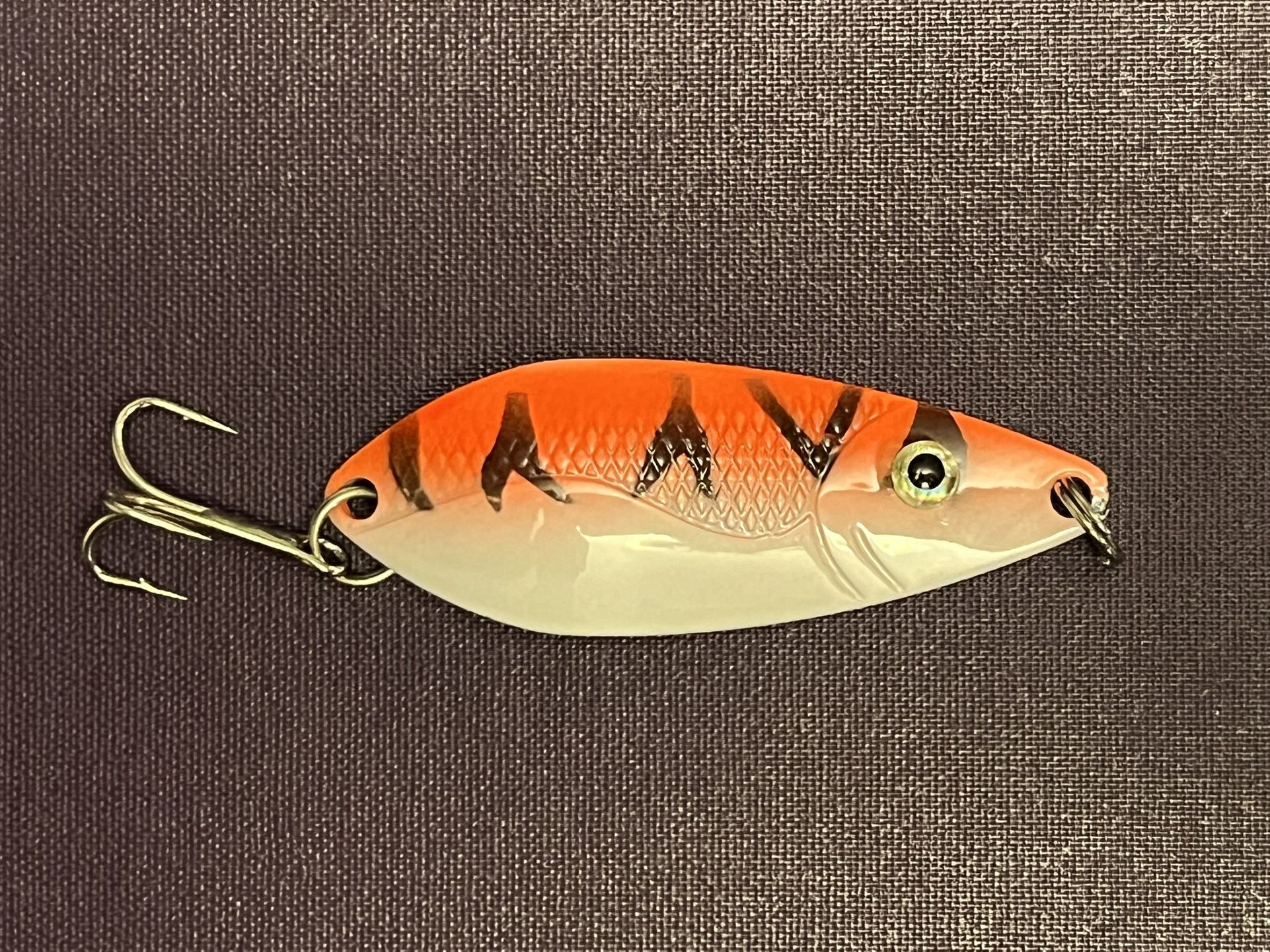 Orange/White Tiger Fishing Spoon