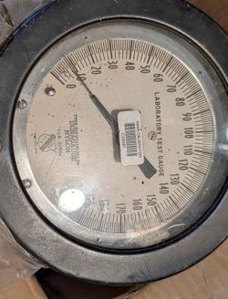Vintage Ashcroft Laboratory Test Pressure Gauge -Stainless Steel -NASA Calibration Label