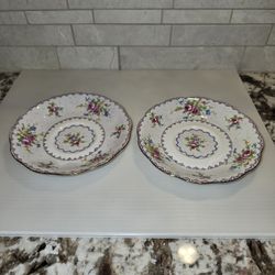 Set of 2 Vintage Royal Albert Petit Point Saucers 