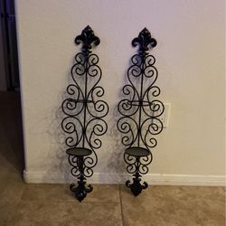 2 Iron Candle Holders