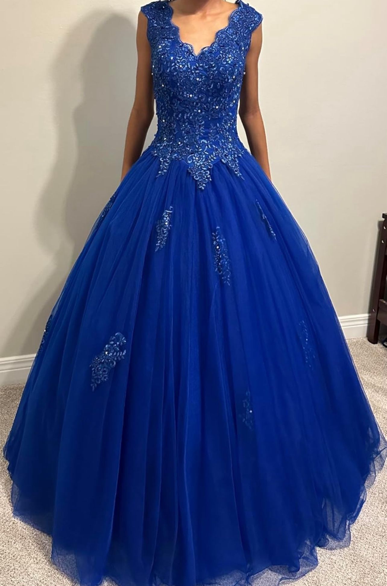 blue dresses sweet 16 Navy Blue Puffy Sweet 16 Dress Beaded Quinceanera Dresses Off Shoulder Navy Blue / US8