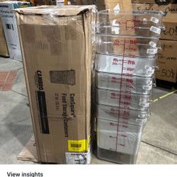 Cambro Camwear 22-Quart CamSquare Storage Containers, Clear, Set Of 6 Containers