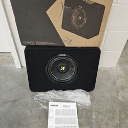 Kicker TCWC104 CompC 10" Subwoofer in Thin Profile Enclosure Good For Car Or Pickup Trucks