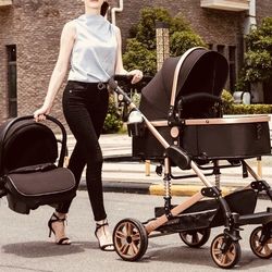 3-in-1 baby stroller (color: khaki)
