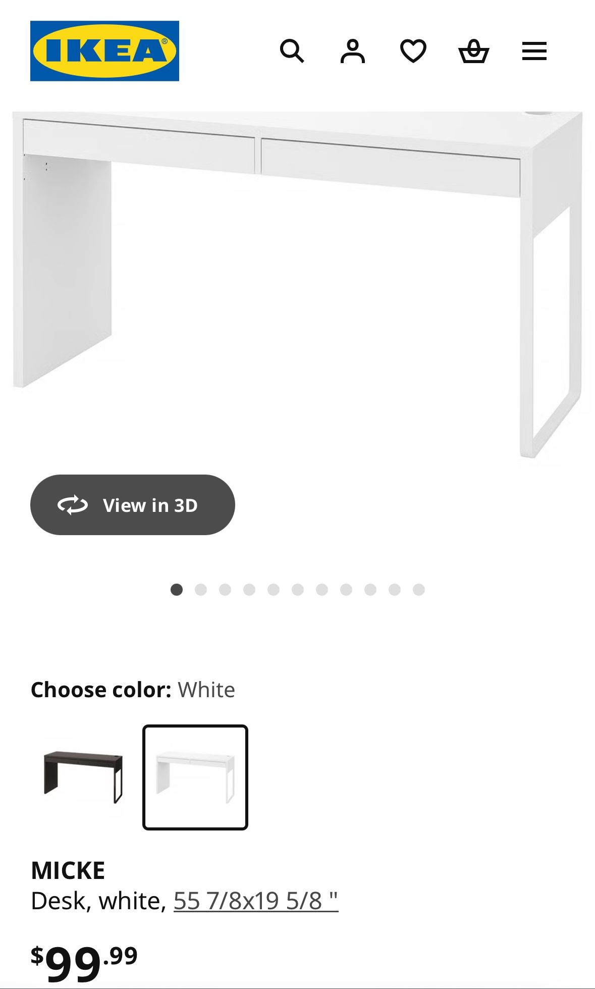 IKEA Micke Desk (White)