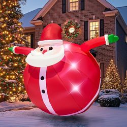 9FT Santa Claus Christmas Inflatable – LED Light-Up Outdoor Holiday Decoration