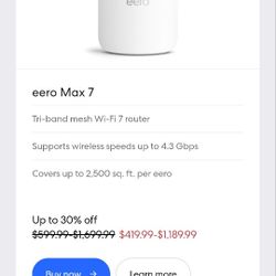 EERO MAX 7 New In Boxes Highspeed Mesh Router 