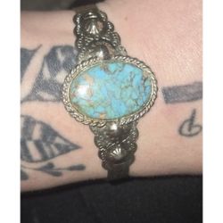 Silver 925 Authentic Turquoise Native Cuff Link
