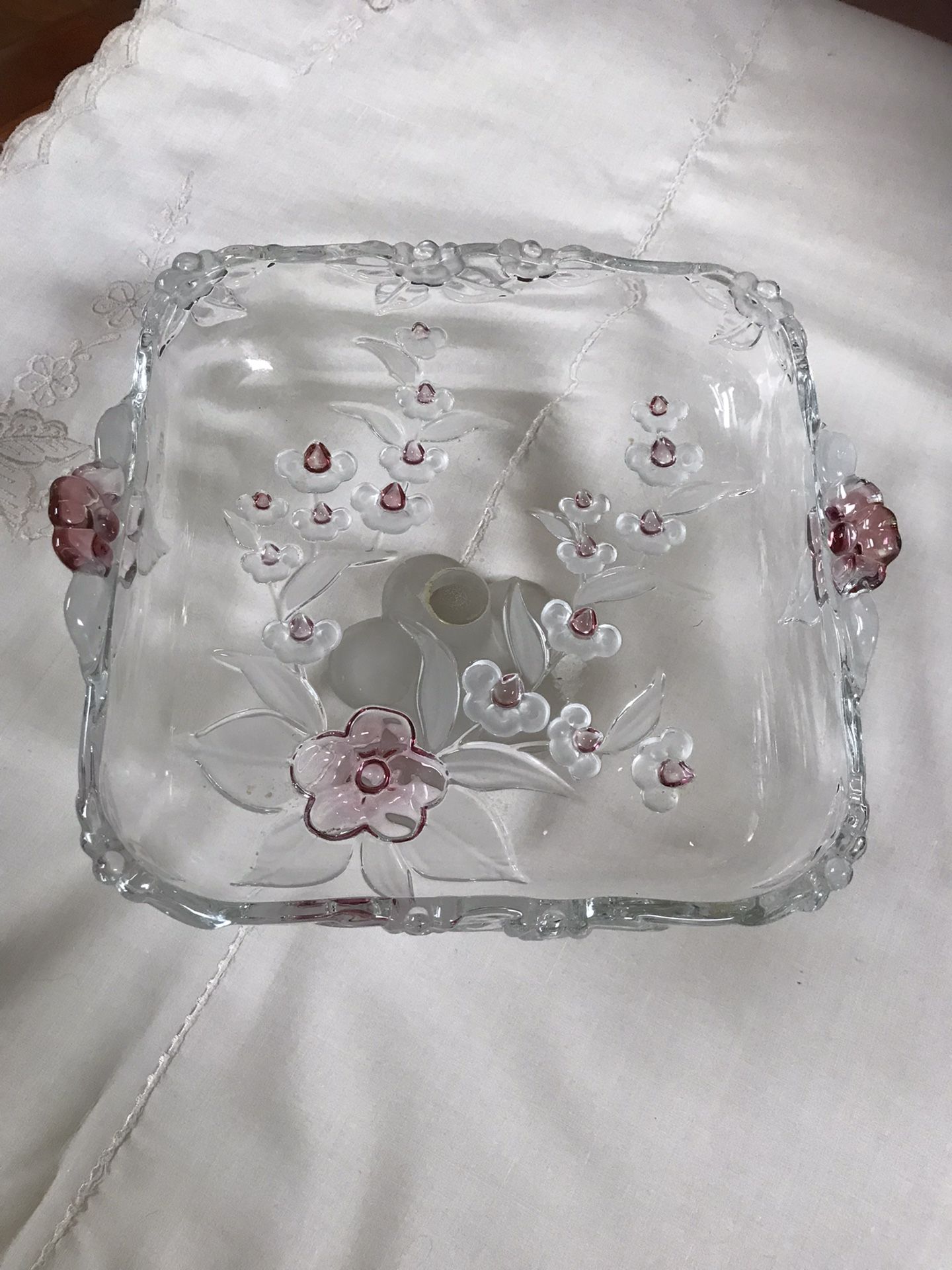 Glass footed fruit tray