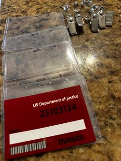 Inmate ID Badge Holders with Clips Set