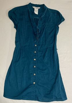 Button Up Dress Blue Small 