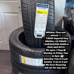 SET OF NEW TIRES, 245/45R20 GOODYEAR EAGLE TOURING 99V SL, INCLUDING MOUNTING AND BALANCING. ASK ME FOR ANY SIZE OR BRAND, LLANTAS NUEVAS
