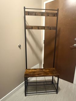 Rustic Brown Coat and Shoe rack