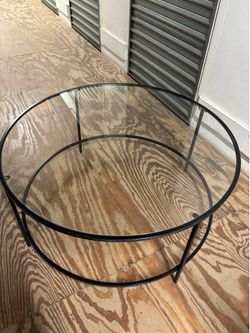 Round glass coffee table