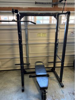 Squat rack and bench