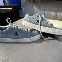 Blue Suede Converse One Star- almost new. Size 10.5 Men’s 