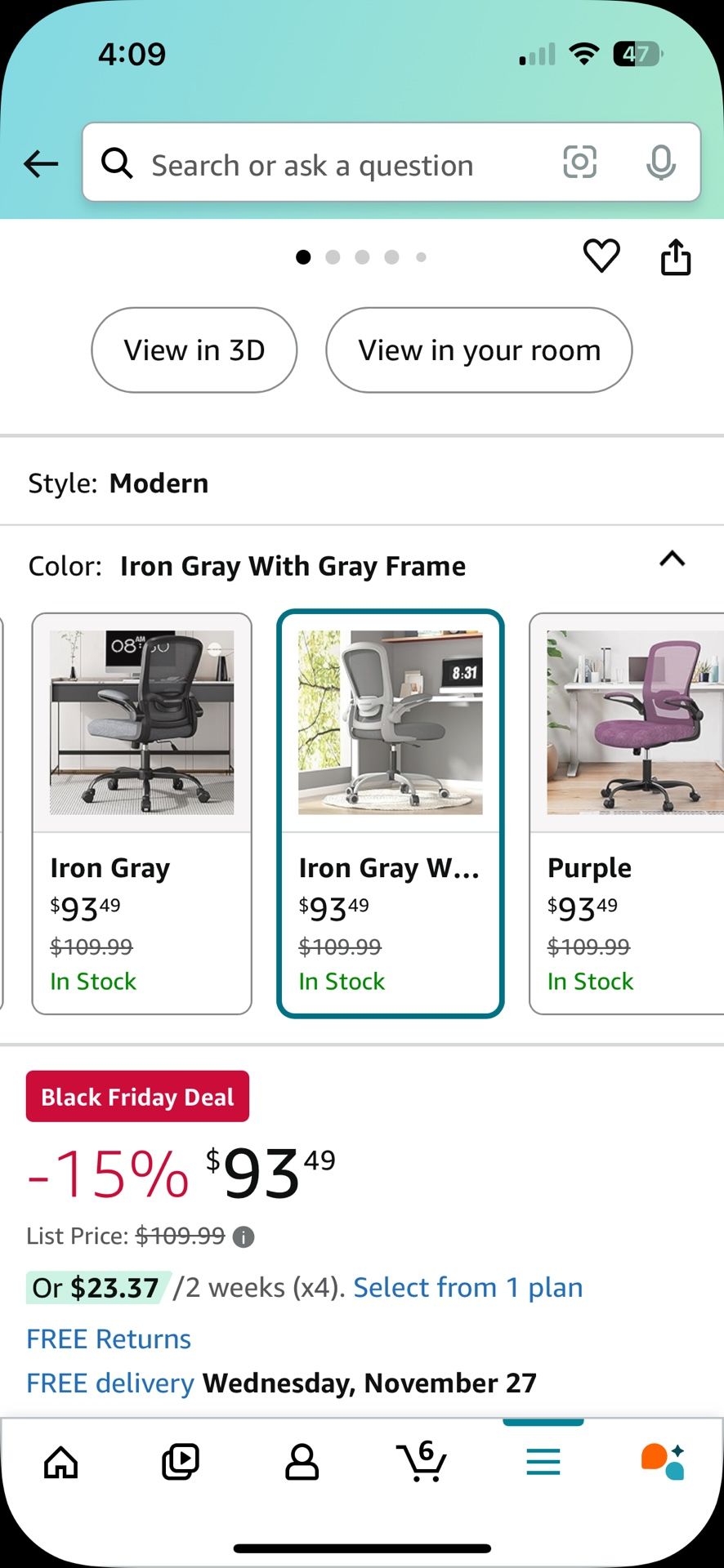 Office Chair with Adjustable Lumbar Support