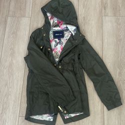 Limited Too Girls Green Raincoat with Butterflies on the inside