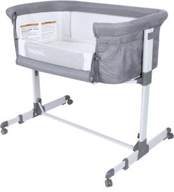 Papablic 2-in-1 Bonni Baby Bassinet & Bedside Sleeper, Grey