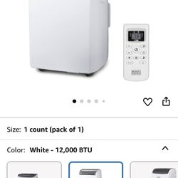 BLACK+DECKER - 12,000 BTU Portable Air Conditioner up to 550 square feet with Remote Control, White