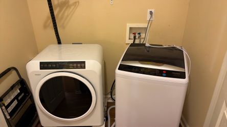 TABU Washer and Dryer Set, 17.6LBS Full Automatic Washing Machine & 13LBS Portable Dryer Combo (White)